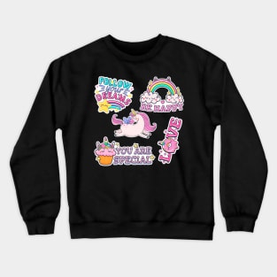 Cute Unicorn Be Happy You Are Special Love Follow Your Dreams Rainbow Stars Funny Crewneck Sweatshirt